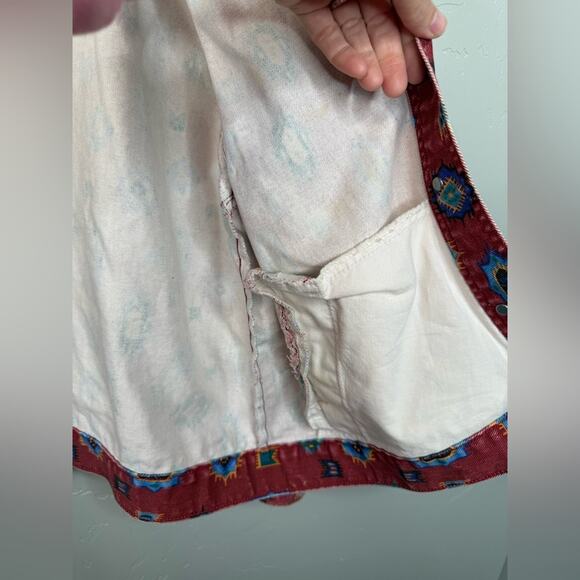 Vintage The 1 East Custom Collection Aztec Tribal Print Denim Jacket - Picture 4 of 6